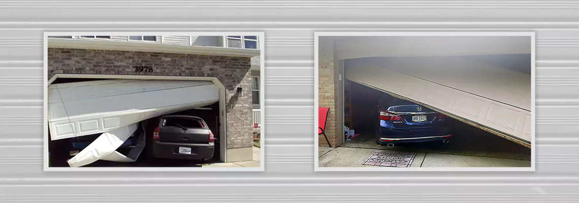 Repair Commercial Garage Door Got Hit By A Car in Milton, Ontario